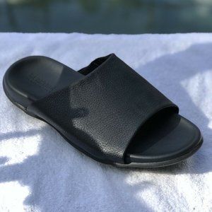KENNETH COLE REACTION MERCADE BLACK LEATHER SLIDE SANDAL (SIZE 11) [PREOWNED]